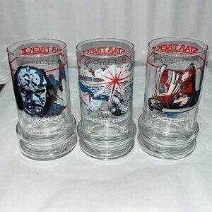 1984 Taco Bell Star Trek III The Search For Spock 3 Collectable Glass Tumblers